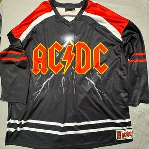 AC/DC Black and Red Hockey Jersey Size XL